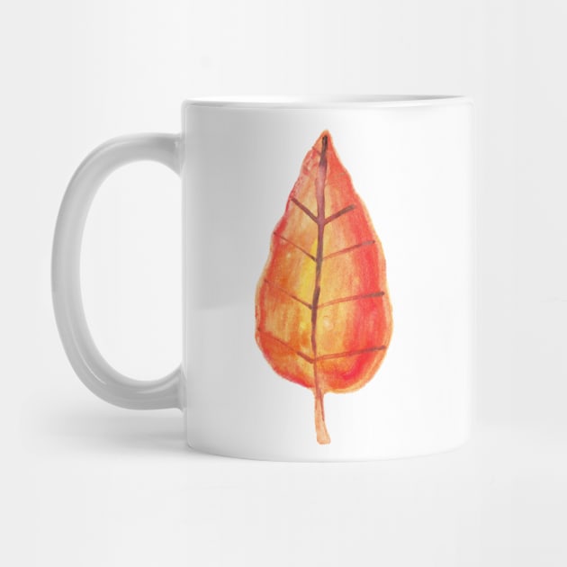 Orange Yellow Watercolor Leaf by saradaboru